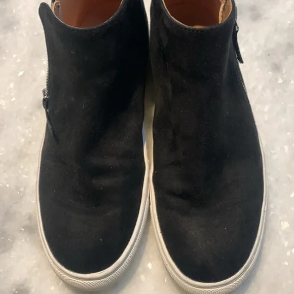 J. Crew Suede High Top Sneakers Black 9.5 - Picture 7 of 9